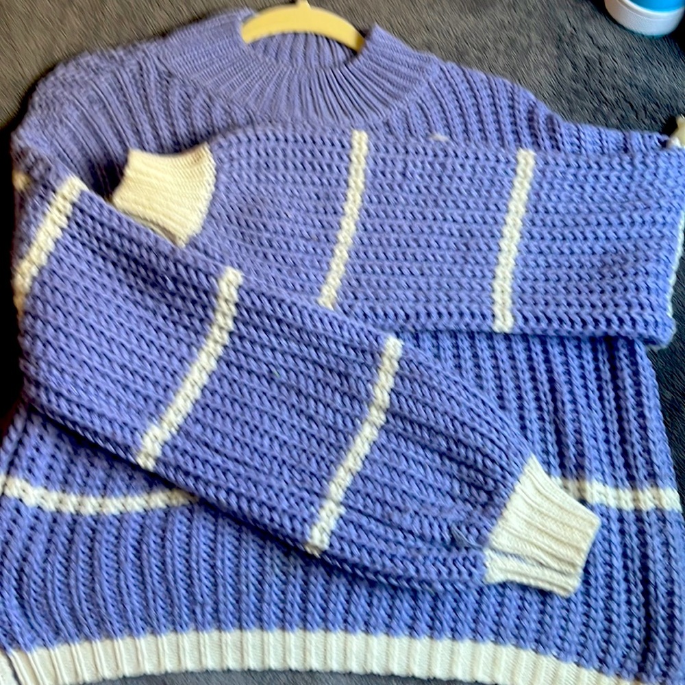Purple turtleneck sweater